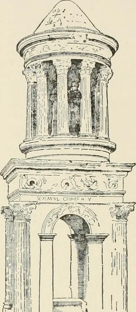 An illustration from A dictionary of architecture and building : biographical, historical, and descriptive, 1902, leaf 548