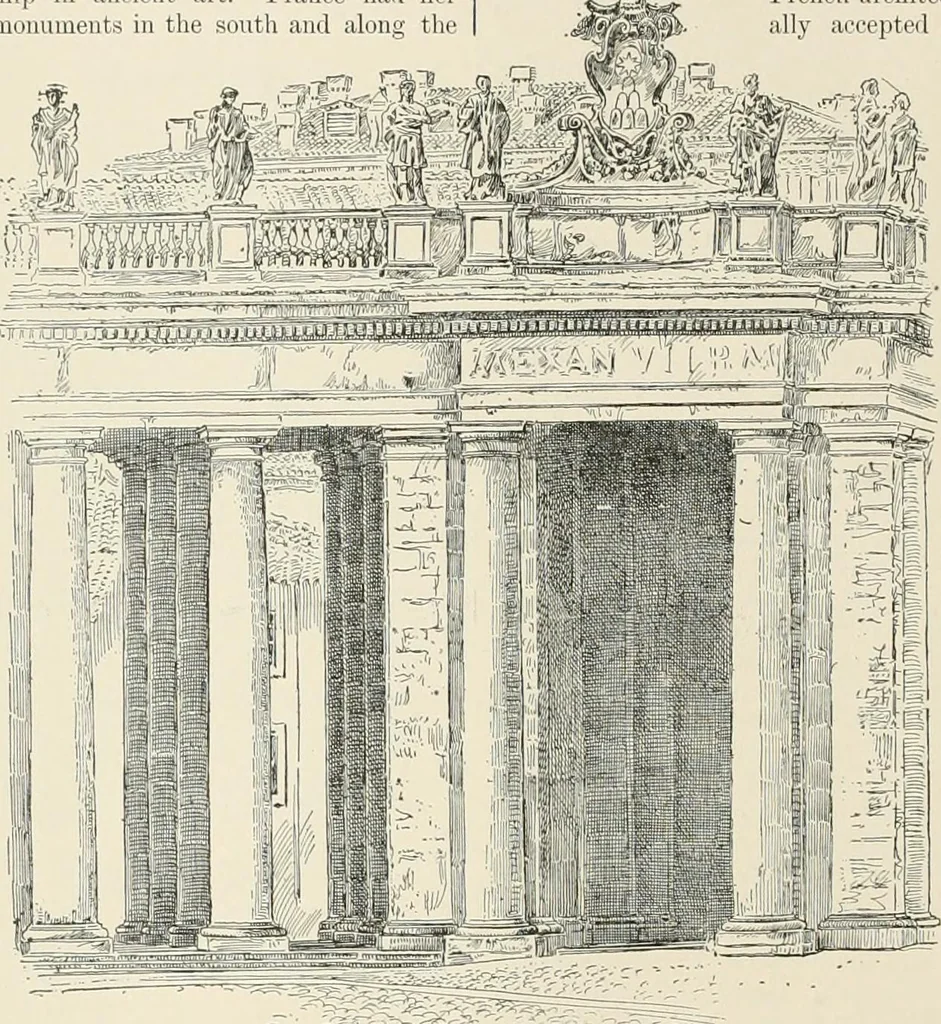 An illustration from A dictionary of architecture and building : biographical, historical, and descriptive, 1902, leaf 594