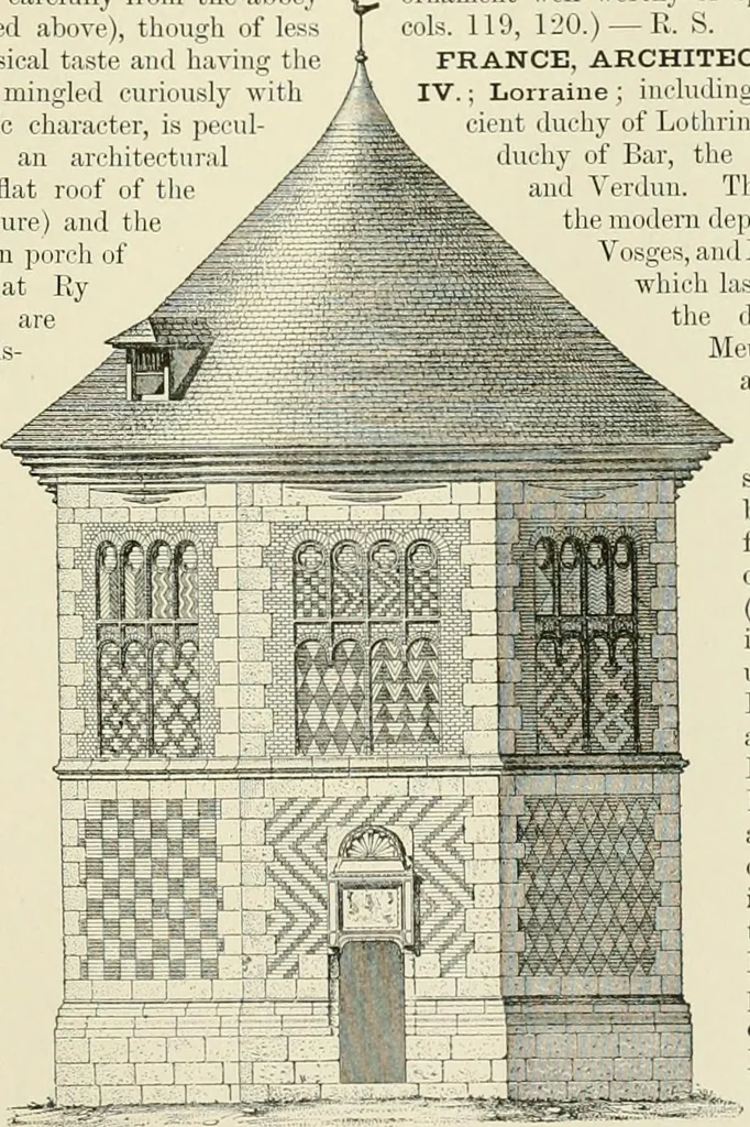 An illustration from A dictionary of architecture and building : biographical, historical, and descriptive, 1902, leaf 87