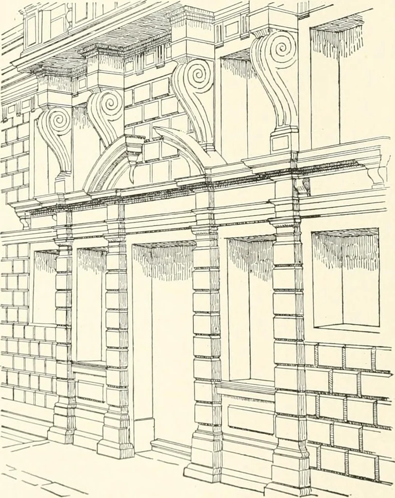 An illustration from A dictionary of architecture and building : biographical, historical, and descriptive, 1902, leaf 243