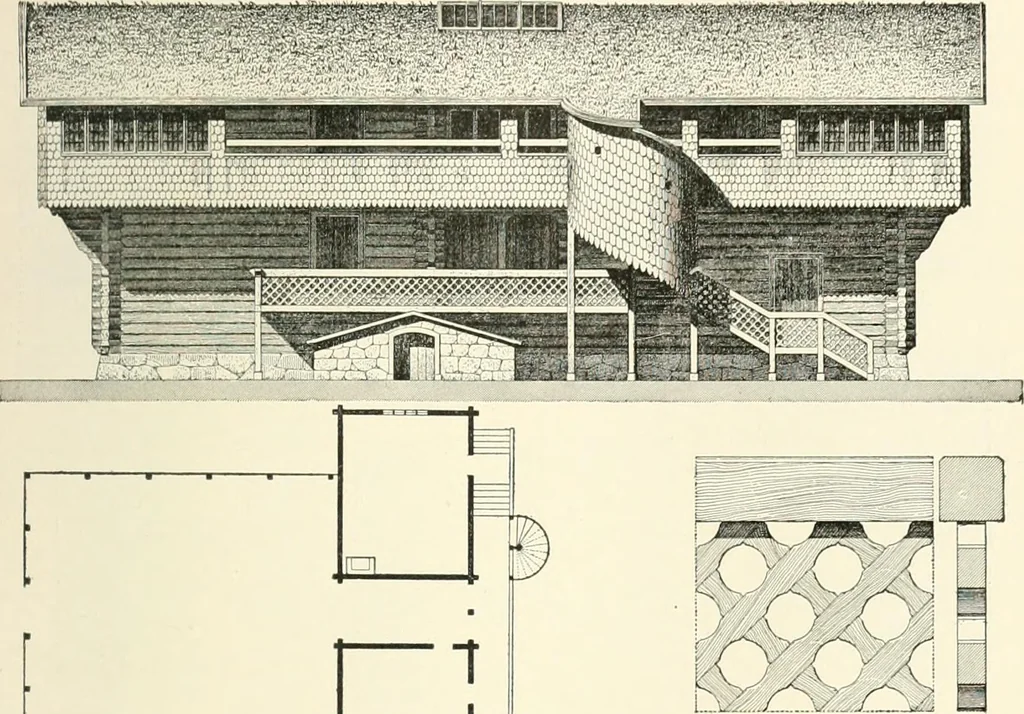 An illustration from A dictionary of architecture and building : biographical, historical, and descriptive, 1902, leaf 256