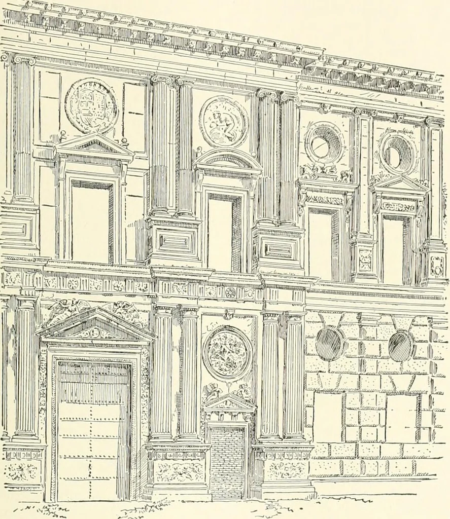 An illustration from A dictionary of architecture and building : biographical, historical, and descriptive, 1902, leaf 342