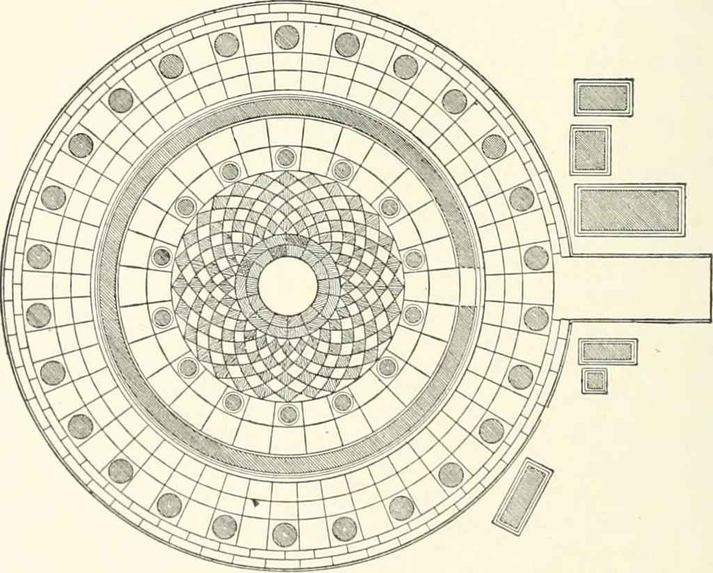 An illustration from A dictionary of architecture and building : biographical, historical, and descriptive, 1902, leaf 477
