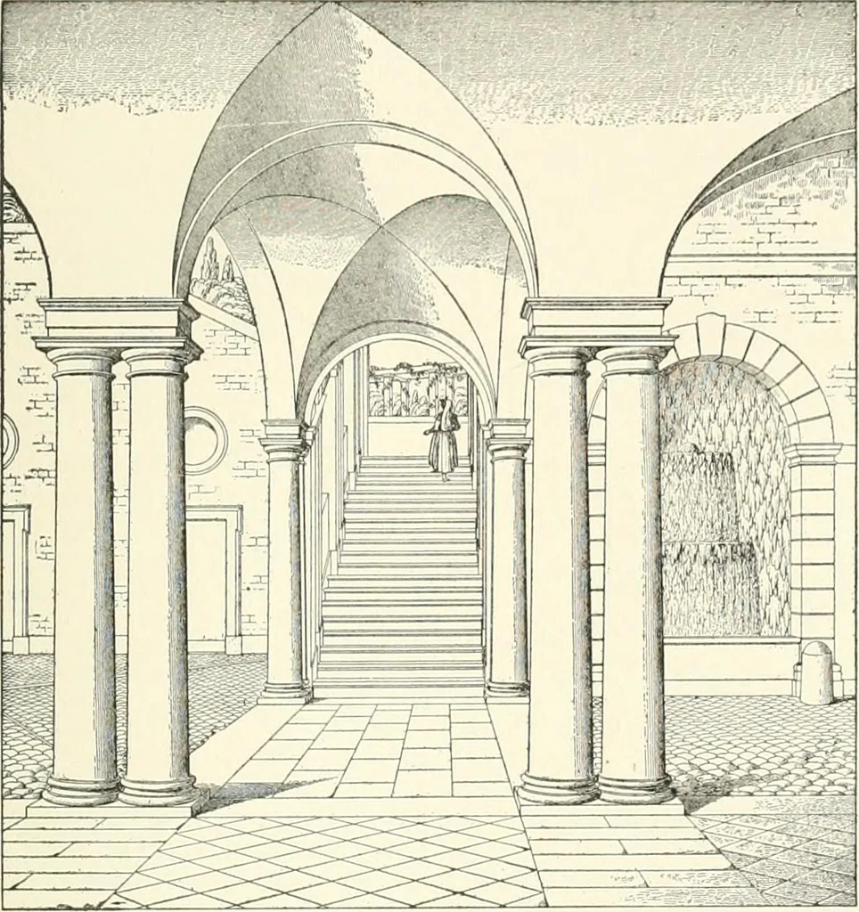 An illustration from A dictionary of architecture and building : biographical, historical, and descriptive, 1902, leaf 584