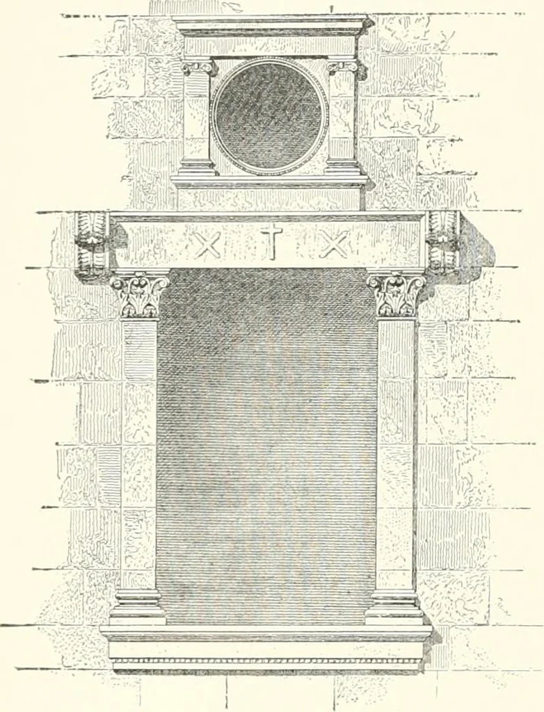 An illustration from A dictionary of architecture and building : biographical, historical, and descriptive, 1902, leaf 615