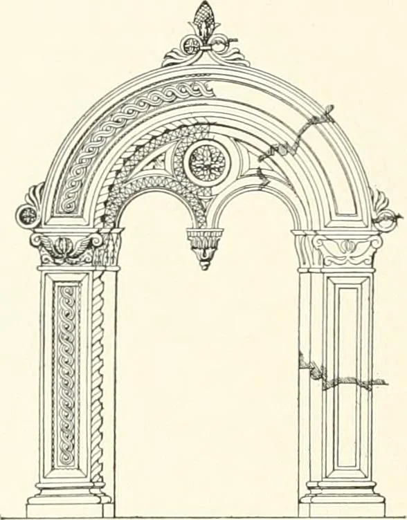 An illustration from A dictionary of architecture and building : biographical, historical, and descriptive, 1902, leaf 73
