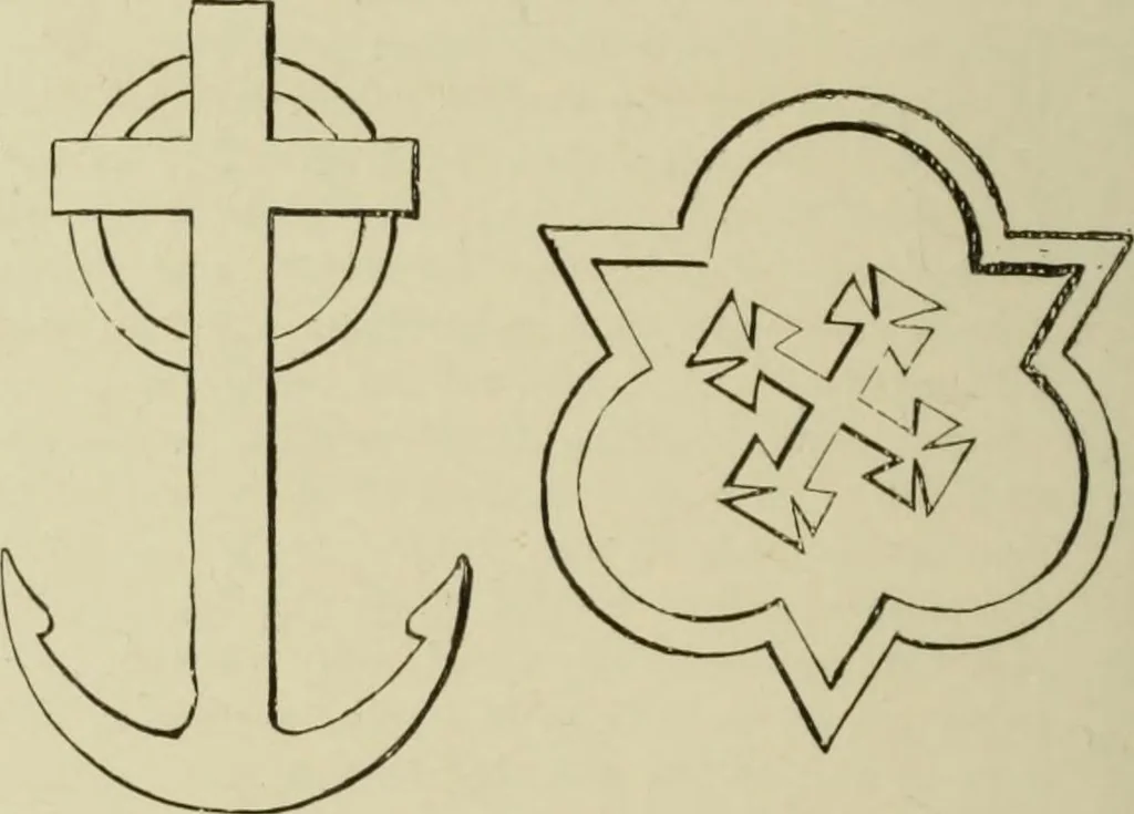An illustration from The dictionary of needlework : an encyclopaedia of artistic, plain, and fancy needlework dealing fully with the details of all the stitches employed, the method of working, the materials used, the meaning of technical terms, and, where necessary, tracing the origin and history of the various works described, 1882, leaf 104