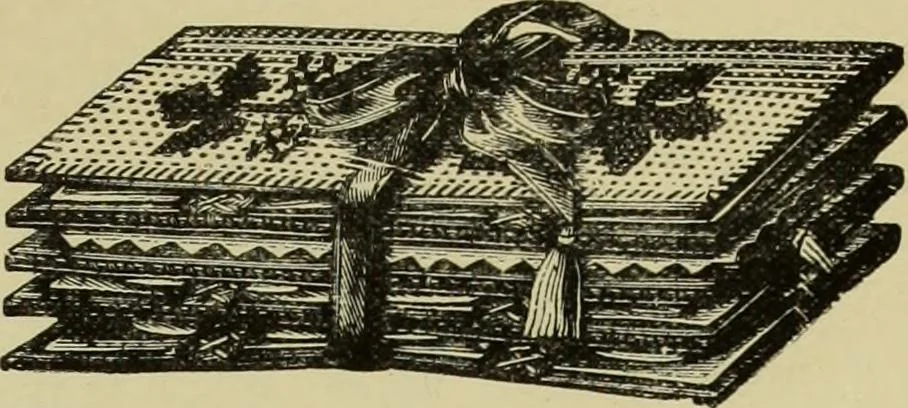 An illustration from The dictionary of needlework : an encyclopaedia of artistic, plain, and fancy needlework dealing fully with the details of all the stitches employed, the method of working, the materials used, the meaning of technical terms, and, where necessary, tracing the origin and history of the various works described, 1882, leaf 129