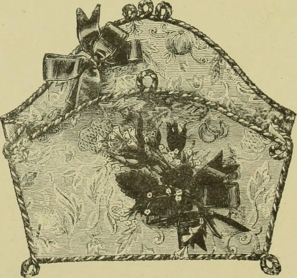 An illustration from The dictionary of needlework : an encyclopaedia of artistic, plain, and fancy needlework dealing fully with the details of all the stitches employed, the method of working, the materials used, the meaning of technical terms, and, where necessary, tracing the origin and history of the various works described, 1882, leaf 145