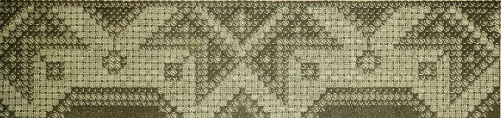 An illustration from The dictionary of needlework : an encyclopaedia of artistic, plain, and fancy needlework dealing fully with the details of all the stitches employed, the method of working, the materials used, the meaning of technical terms, and, where necessary, tracing the origin and history of the various works described, 1882, leaf 147