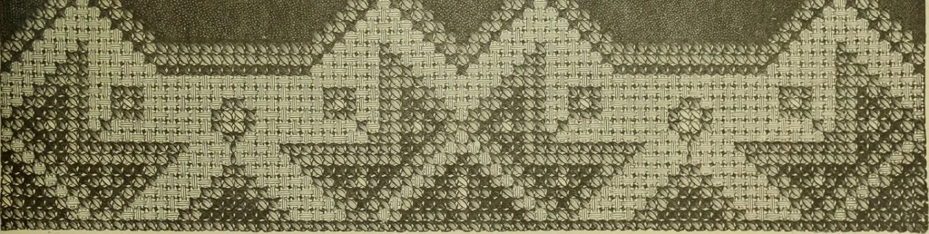 An illustration from The dictionary of needlework : an encyclopaedia of artistic, plain, and fancy needlework dealing fully with the details of all the stitches employed, the method of working, the materials used, the meaning of technical terms, and, where necessary, tracing the origin and history of the various works described, 1882, leaf 147