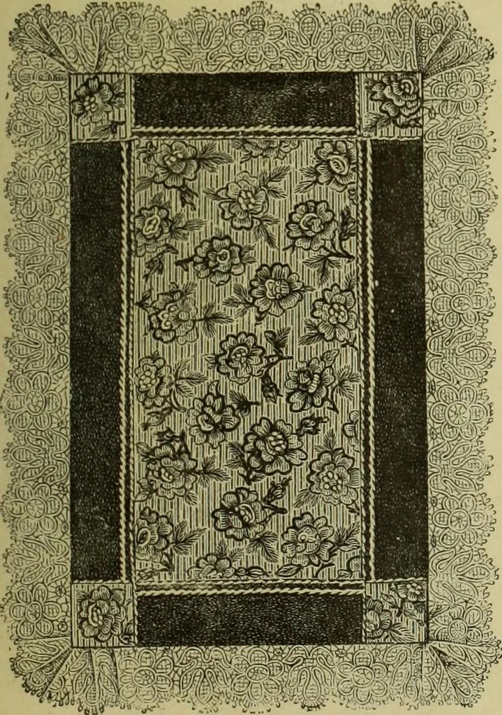 An illustration from The dictionary of needlework : an encyclopaedia of artistic, plain, and fancy needlework dealing fully with the details of all the stitches employed, the method of working, the materials used, the meaning of technical terms, and, where necessary, tracing the origin and history of the various works described, 1882, leaf 149