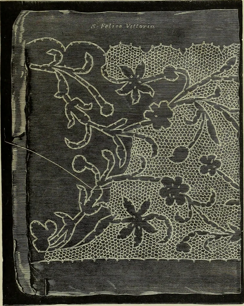 An illustration from The dictionary of needlework : an encyclopaedia of artistic, plain, and fancy needlework dealing fully with the details of all the stitches employed, the method of working, the materials used, the meaning of technical terms, and, where necessary, tracing the origin and history of the various works described, 1882, leaf 15