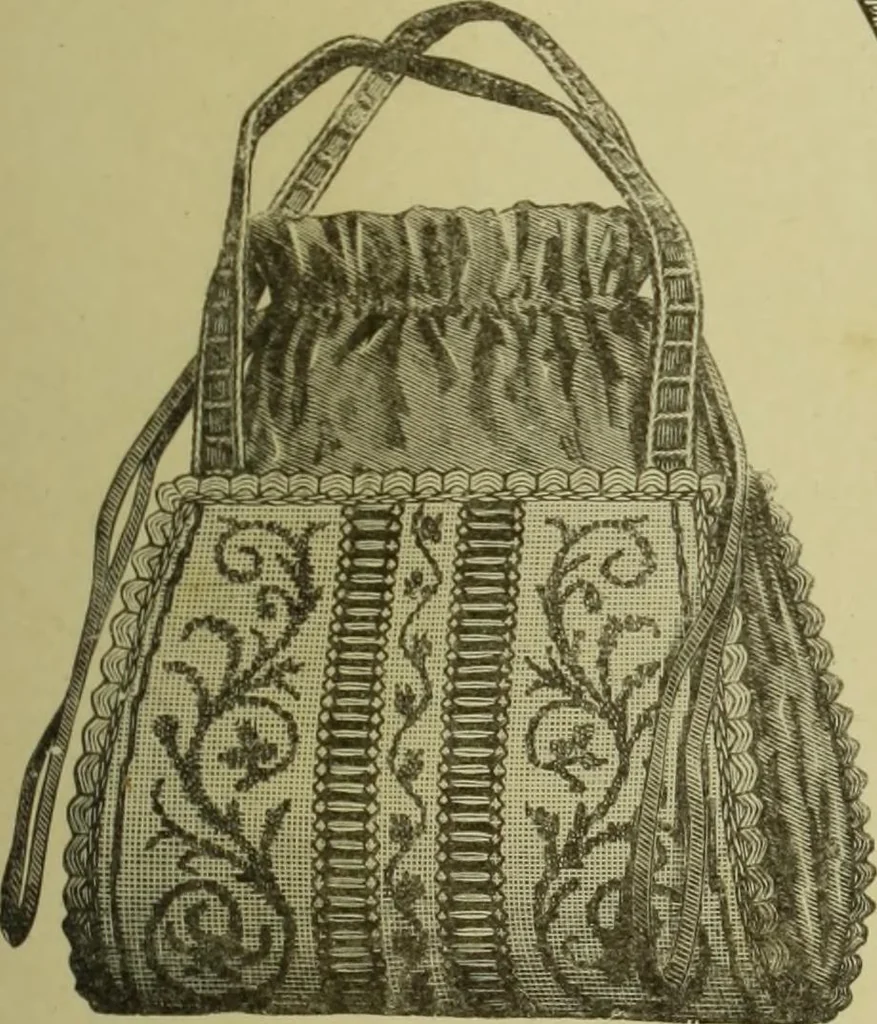 An illustration from The dictionary of needlework : an encyclopaedia of artistic, plain, and fancy needlework dealing fully with the details of all the stitches employed, the method of working, the materials used, the meaning of technical terms, and, where necessary, tracing the origin and history of the various works described, 1882, leaf 159