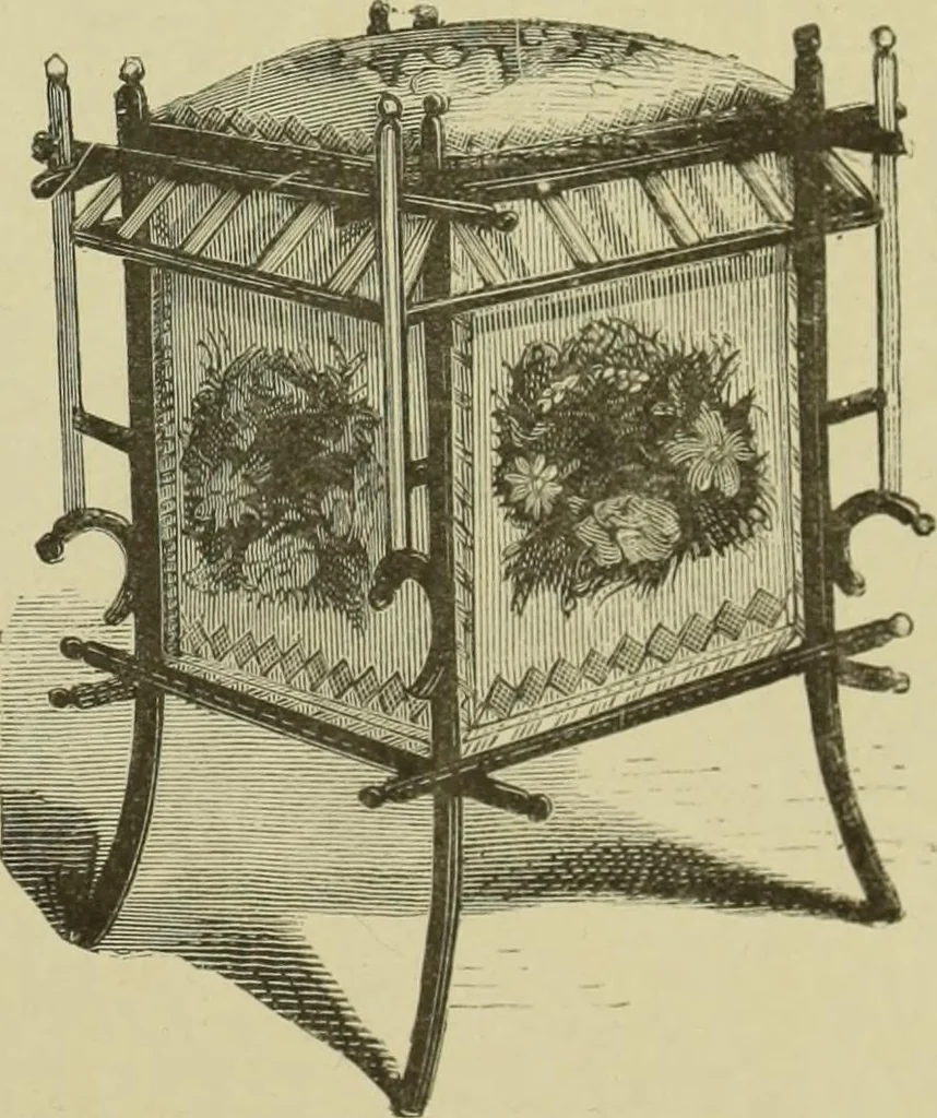An illustration from The dictionary of needlework : an encyclopaedia of artistic, plain, and fancy needlework dealing fully with the details of all the stitches employed, the method of working, the materials used, the meaning of technical terms, and, where necessary, tracing the origin and history of the various works described, 1882, leaf 169