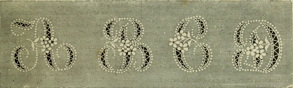 An illustration from The dictionary of needlework : an encyclopaedia of artistic, plain, and fancy needlework dealing fully with the details of all the stitches employed, the method of working, the materials used, the meaning of technical terms, and, where necessary, tracing the origin and history of the various works described, 1882, leaf 17