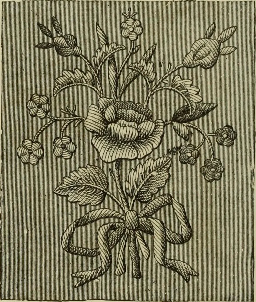 An illustration from The dictionary of needlework : an encyclopaedia of artistic, plain, and fancy needlework dealing fully with the details of all the stitches employed, the method of working, the materials used, the meaning of technical terms, and, where necessary, tracing the origin and history of the various works described, 1882, leaf 30