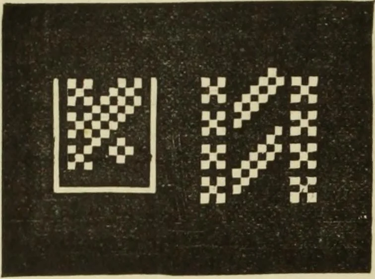 An illustration from The dictionary of needlework : an encyclopaedia of artistic, plain, and fancy needlework dealing fully with the details of all the stitches employed, the method of working, the materials used, the meaning of technical terms, and, where necessary, tracing the origin and history of the various works described, 1882, leaf 34