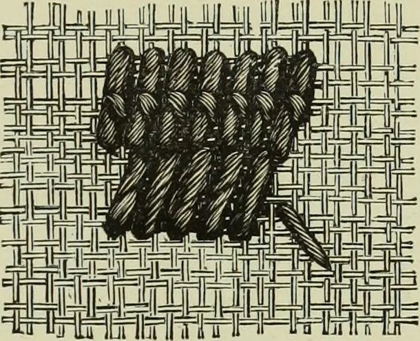 An illustration from The dictionary of needlework : an encyclopaedia of artistic, plain, and fancy needlework dealing fully with the details of all the stitches employed, the method of working, the materials used, the meaning of technical terms, and, where necessary, tracing the origin and history of the various works described, 1882, leaf 47