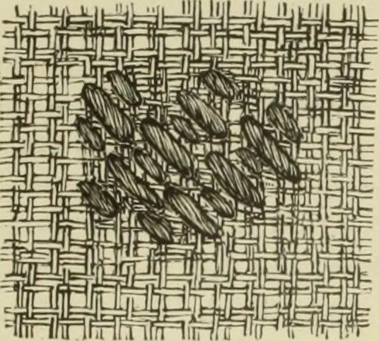 An illustration from The dictionary of needlework : an encyclopaedia of artistic, plain, and fancy needlework dealing fully with the details of all the stitches employed, the method of working, the materials used, the meaning of technical terms, and, where necessary, tracing the origin and history of the various works described, 1882, leaf 48