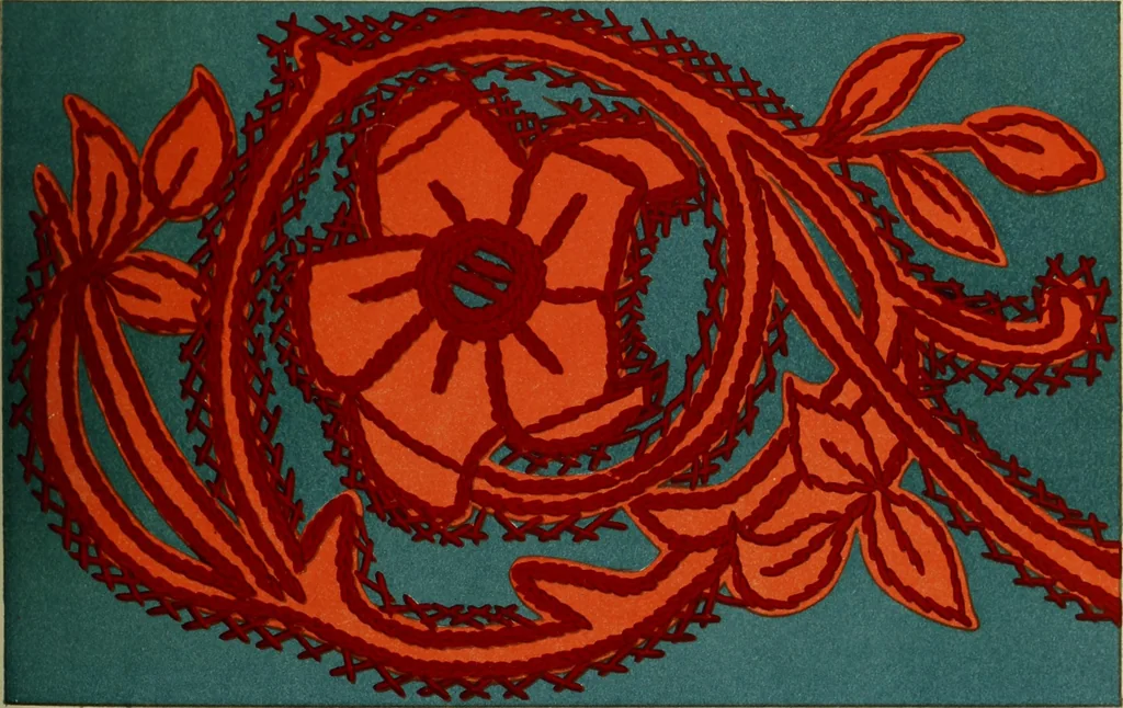 An illustration from The dictionary of needlework : an encyclopaedia of artistic, plain, and fancy needlework dealing fully with the details of all the stitches employed, the method of working, the materials used, the meaning of technical terms, and, where necessary, tracing the origin and history of the various works described, 1882, leaf 59
