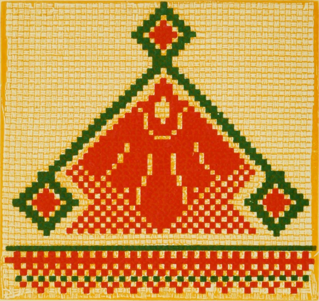 An illustration from The dictionary of needlework : an encyclopaedia of artistic, plain, and fancy needlework dealing fully with the details of all the stitches employed, the method of working, the materials used, the meaning of technical terms, and, where necessary, tracing the origin and history of the various works described, 1882, leaf 6
