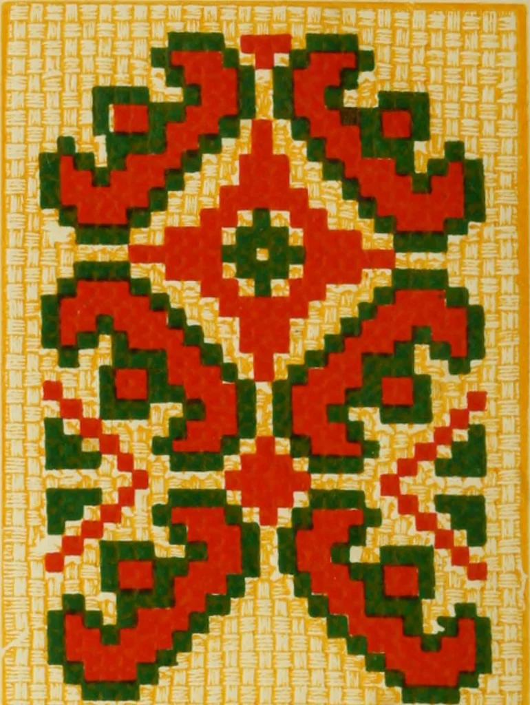An illustration from The dictionary of needlework : an encyclopaedia of artistic, plain, and fancy needlework dealing fully with the details of all the stitches employed, the method of working, the materials used, the meaning of technical terms, and, where necessary, tracing the origin and history of the various works described, 1882, leaf 6