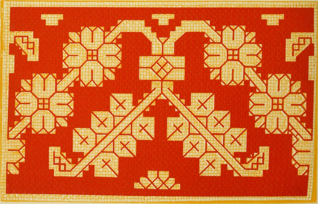 An illustration from The dictionary of needlework : an encyclopaedia of artistic, plain, and fancy needlework dealing fully with the details of all the stitches employed, the method of working, the materials used, the meaning of technical terms, and, where necessary, tracing the origin and history of the various works described, 1882, leaf 6