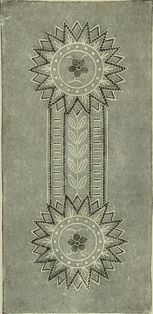 An illustration from The dictionary of needlework : an encyclopaedia of artistic, plain, and fancy needlework dealing fully with the details of all the stitches employed, the method of working, the materials used, the meaning of technical terms, and, where necessary, tracing the origin and history of the various works described, 1882, leaf 65