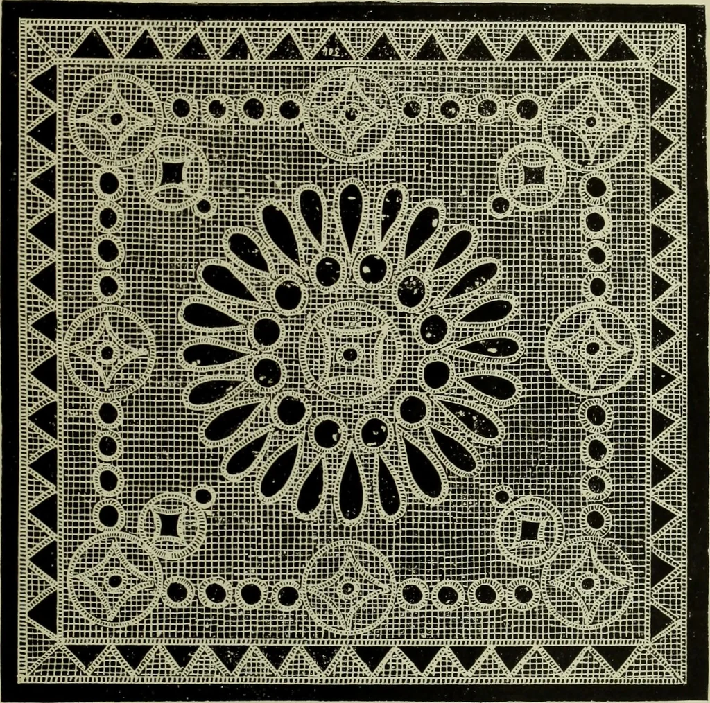 An illustration from The dictionary of needlework : an encyclopaedia of artistic, plain, and fancy needlework dealing fully with the details of all the stitches employed, the method of working, the materials used, the meaning of technical terms, and, where necessary, tracing the origin and history of the various works described, 1882, leaf 69