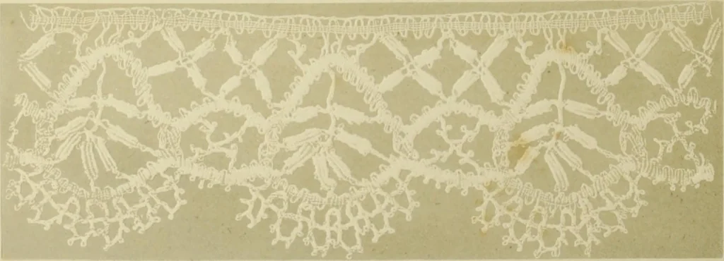 An illustration from The dictionary of needlework : an encyclopaedia of artistic, plain, and fancy needlework dealing fully with the details of all the stitches employed, the method of working, the materials used, the meaning of technical terms, and, where necessary, tracing the origin and history of the various works described, 1882, leaf 74