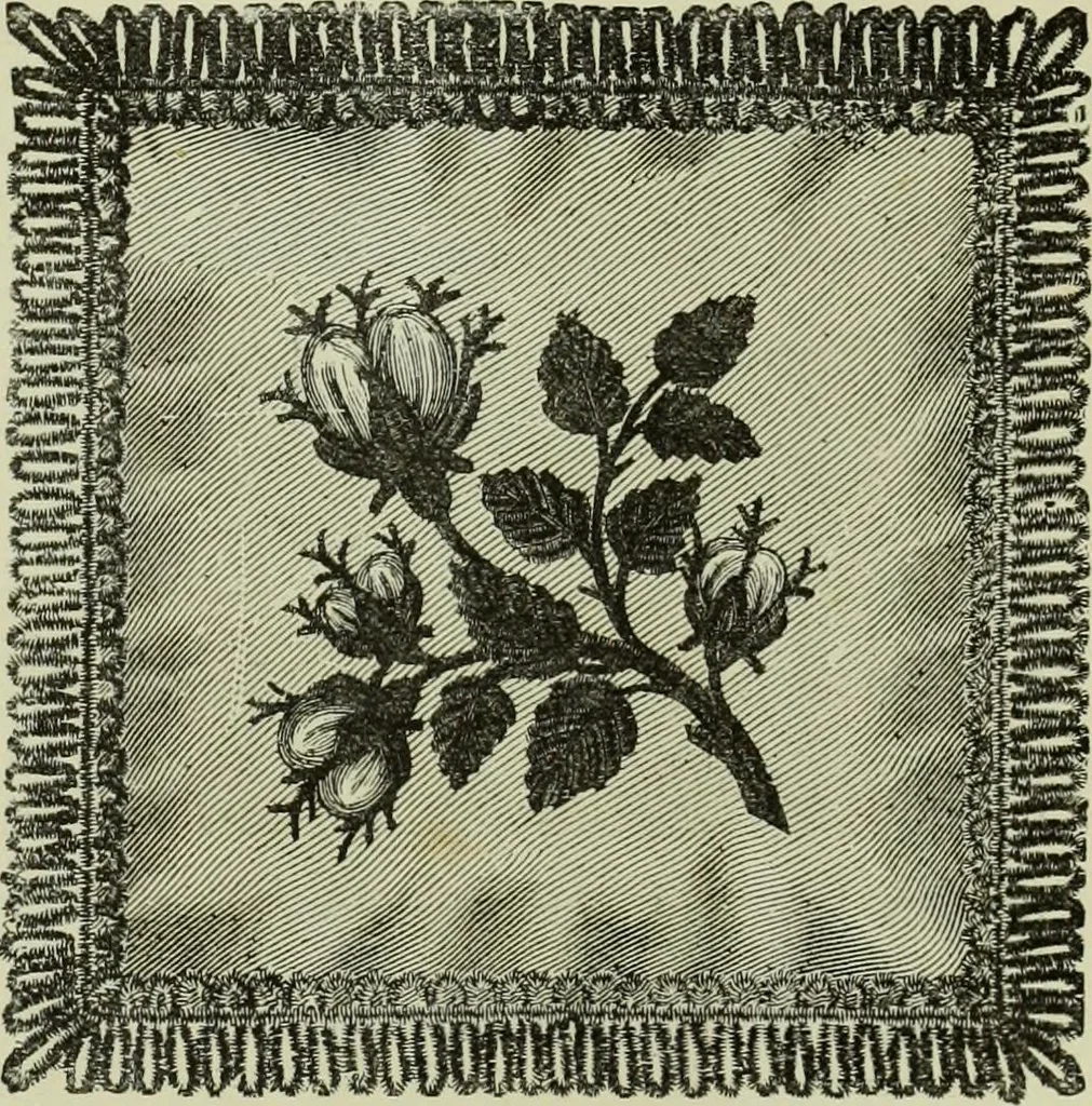 An illustration from The dictionary of needlework : an encyclopaedia of artistic, plain, and fancy needlework dealing fully with the details of all the stitches employed, the method of working, the materials used, the meaning of technical terms, and, where necessary, tracing the origin and history of the various works described, 1882, leaf 89