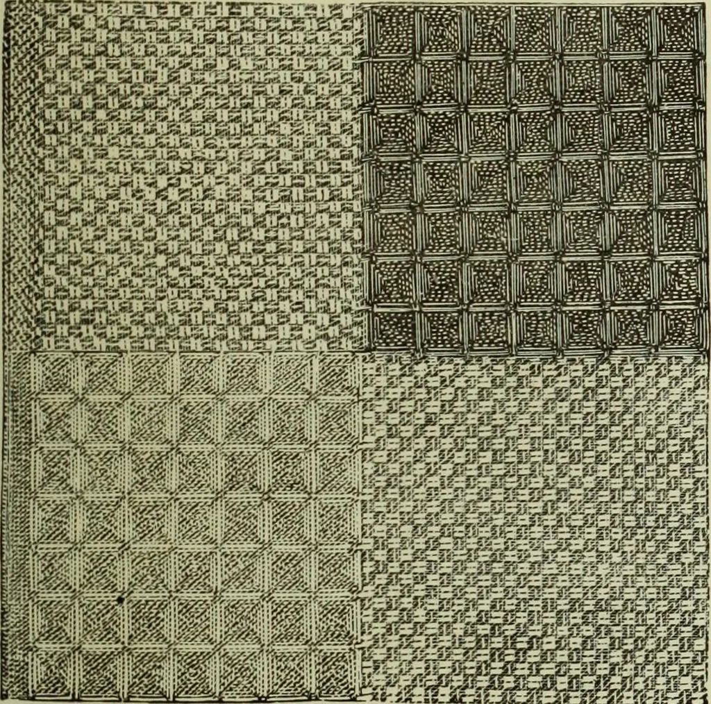 An illustration from The dictionary of needlework : an encyclopaedia of artistic, plain, and fancy needlework dealing fully with the details of all the stitches employed, the method of working, the materials used, the meaning of technical terms, and, where necessary, tracing the origin and history of the various works described, 1882, leaf 91