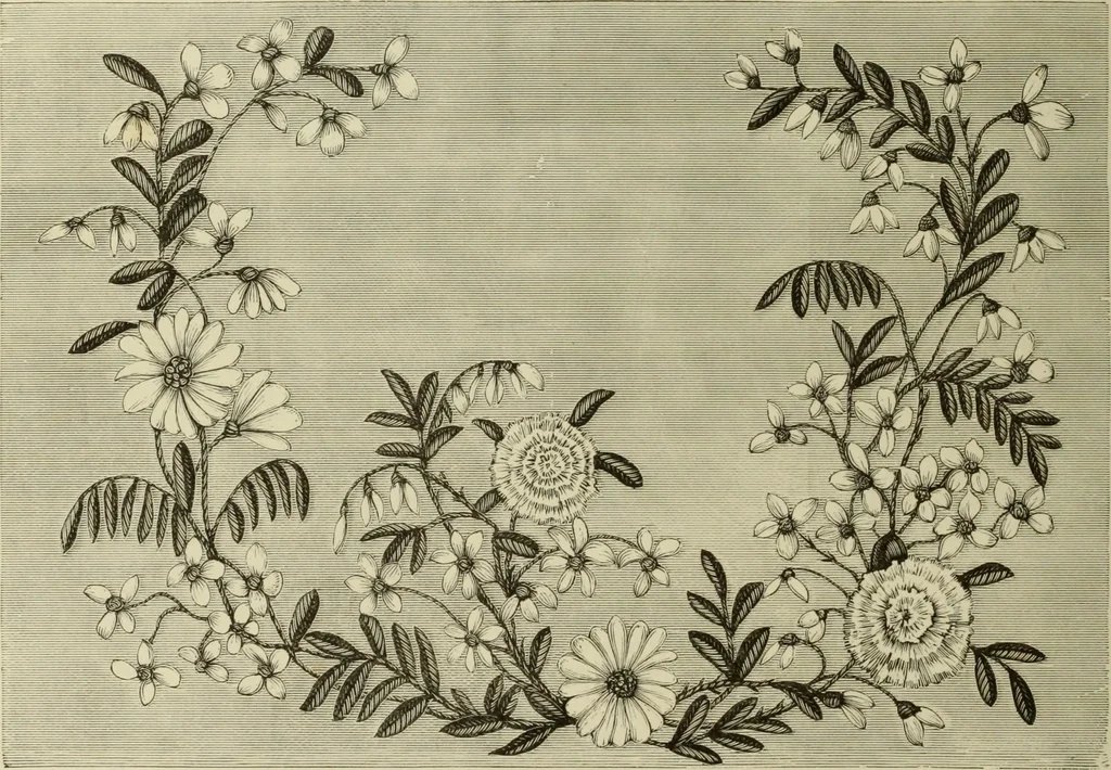 An illustration from The dictionary of needlework : an encyclopaedia of artistic, plain, and fancy needlework dealing fully with the details of all the stitches employed, the method of working, the materials used, the meaning of technical terms, and, where necessary, tracing the origin and history of the various works described, 1882, leaf 92