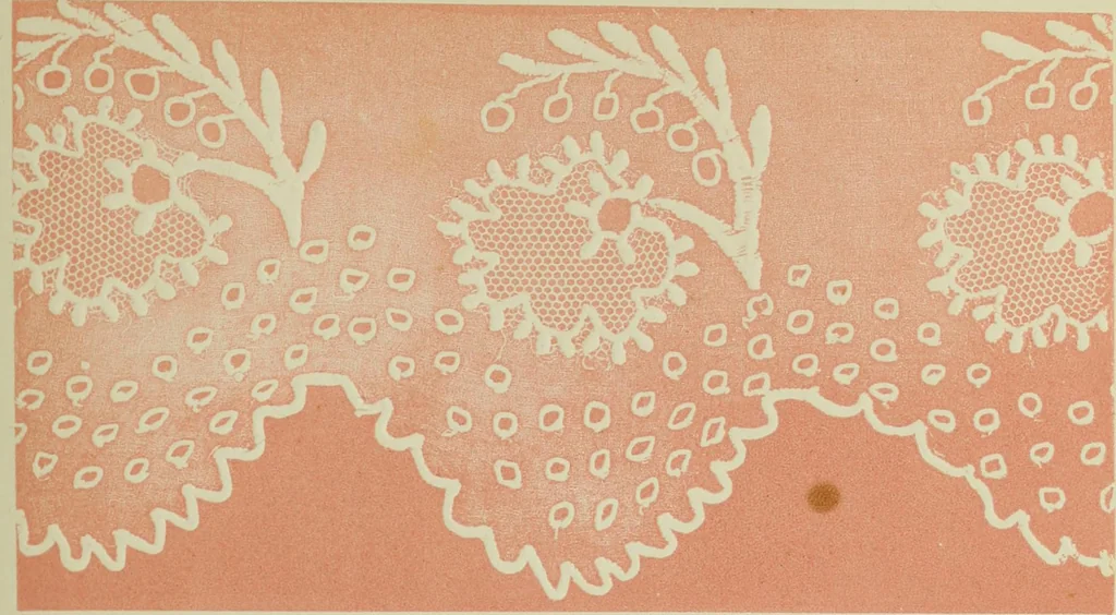 An illustration from The dictionary of needlework : an encyclopaedia of artistic, plain, and fancy needlework dealing fully with the details of all the stitches employed, the method of working, the materials used, the meaning of technical terms, and, where necessary, tracing the origin and history of the various works described, 1882, leaf 13