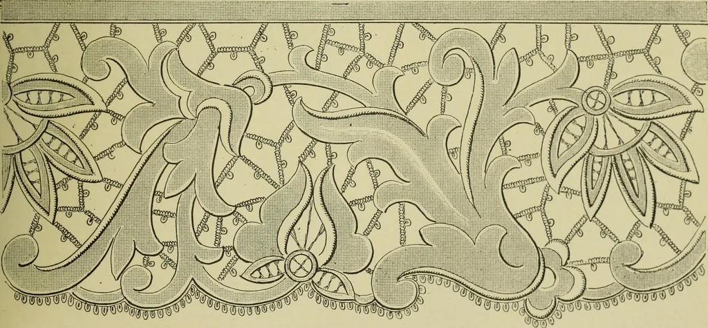 An illustration from The dictionary of needlework : an encyclopaedia of artistic, plain, and fancy needlework dealing fully with the details of all the stitches employed, the method of working, the materials used, the meaning of technical terms, and, where necessary, tracing the origin and history of the various works described, 1882, leaf 147