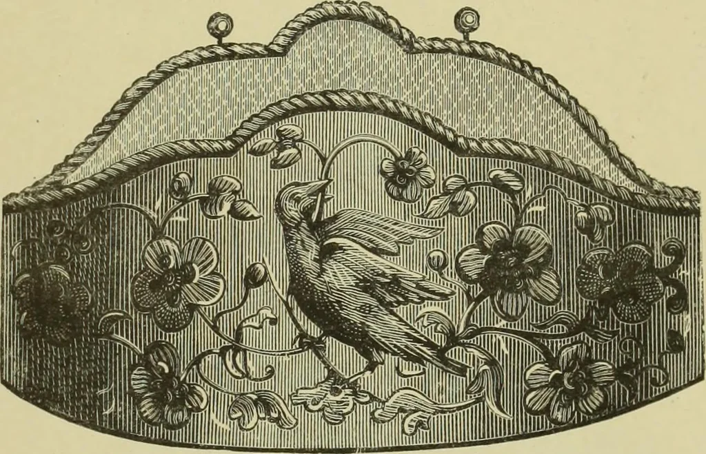 An illustration from The dictionary of needlework : an encyclopaedia of artistic, plain, and fancy needlework dealing fully with the details of all the stitches employed, the method of working, the materials used, the meaning of technical terms, and, where necessary, tracing the origin and history of the various works described, 1882, leaf 155