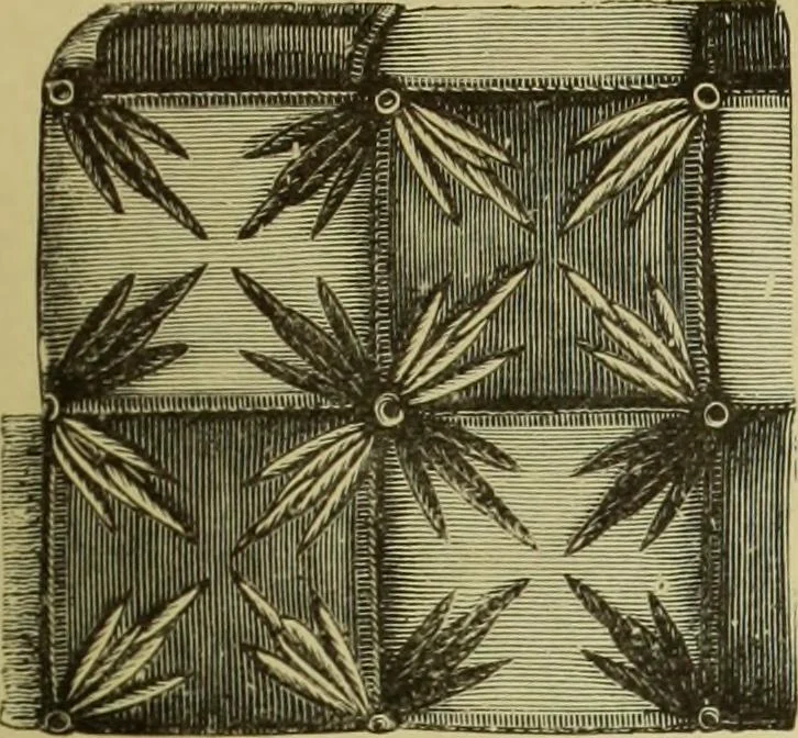 An illustration from The dictionary of needlework : an encyclopaedia of artistic, plain, and fancy needlework dealing fully with the details of all the stitches employed, the method of working, the materials used, the meaning of technical terms, and, where necessary, tracing the origin and history of the various works described, 1882, leaf 165