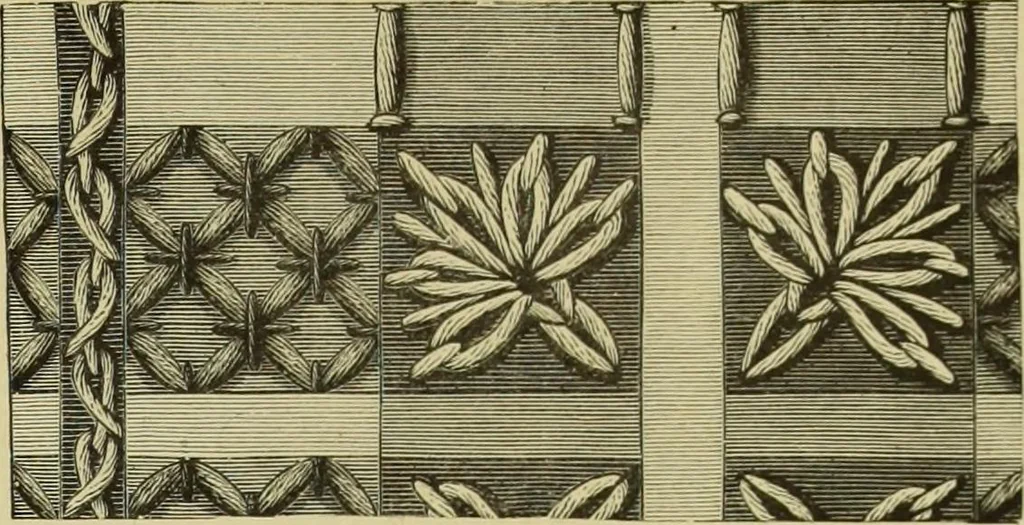 An illustration from The dictionary of needlework : an encyclopaedia of artistic, plain, and fancy needlework dealing fully with the details of all the stitches employed, the method of working, the materials used, the meaning of technical terms, and, where necessary, tracing the origin and history of the various works described, 1882, leaf 165