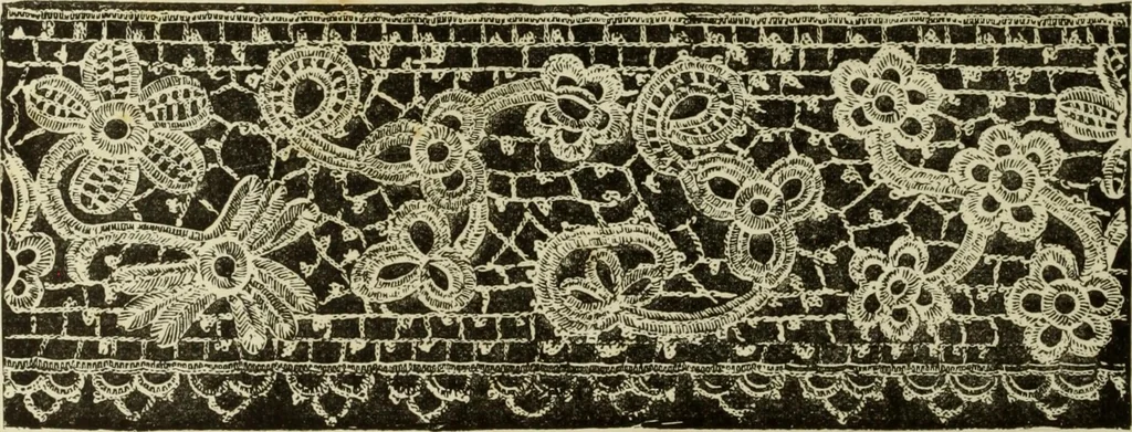 An illustration from The dictionary of needlework : an encyclopaedia of artistic, plain, and fancy needlework dealing fully with the details of all the stitches employed, the method of working, the materials used, the meaning of technical terms, and, where necessary, tracing the origin and history of the various works described, 1882, leaf 22