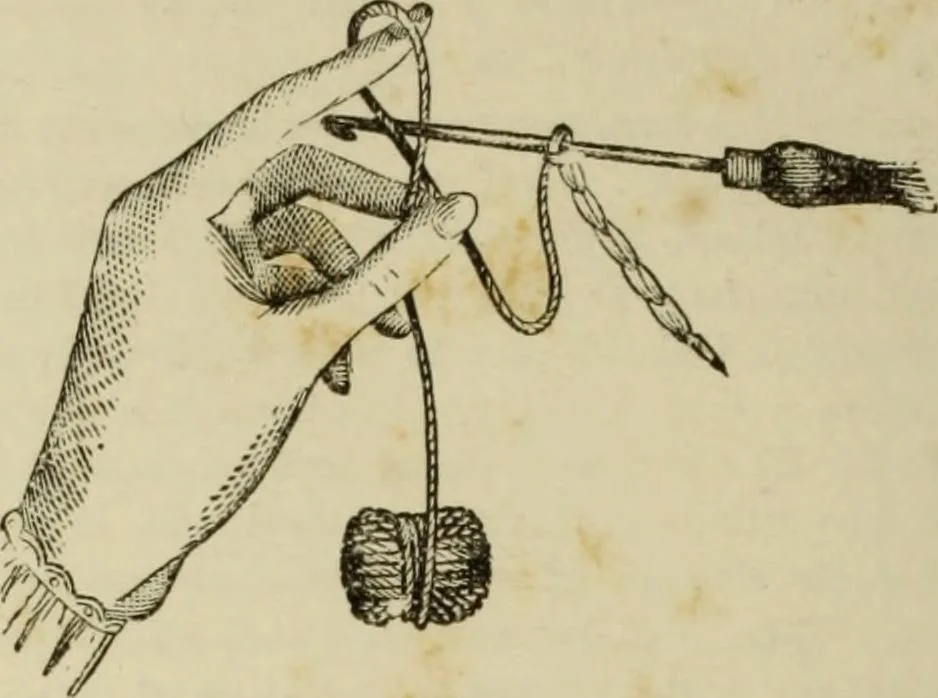 An illustration from The dictionary of needlework : an encyclopaedia of artistic, plain, and fancy needlework dealing fully with the details of all the stitches employed, the method of working, the materials used, the meaning of technical terms, and, where necessary, tracing the origin and history of the various works described, 1882, leaf 32