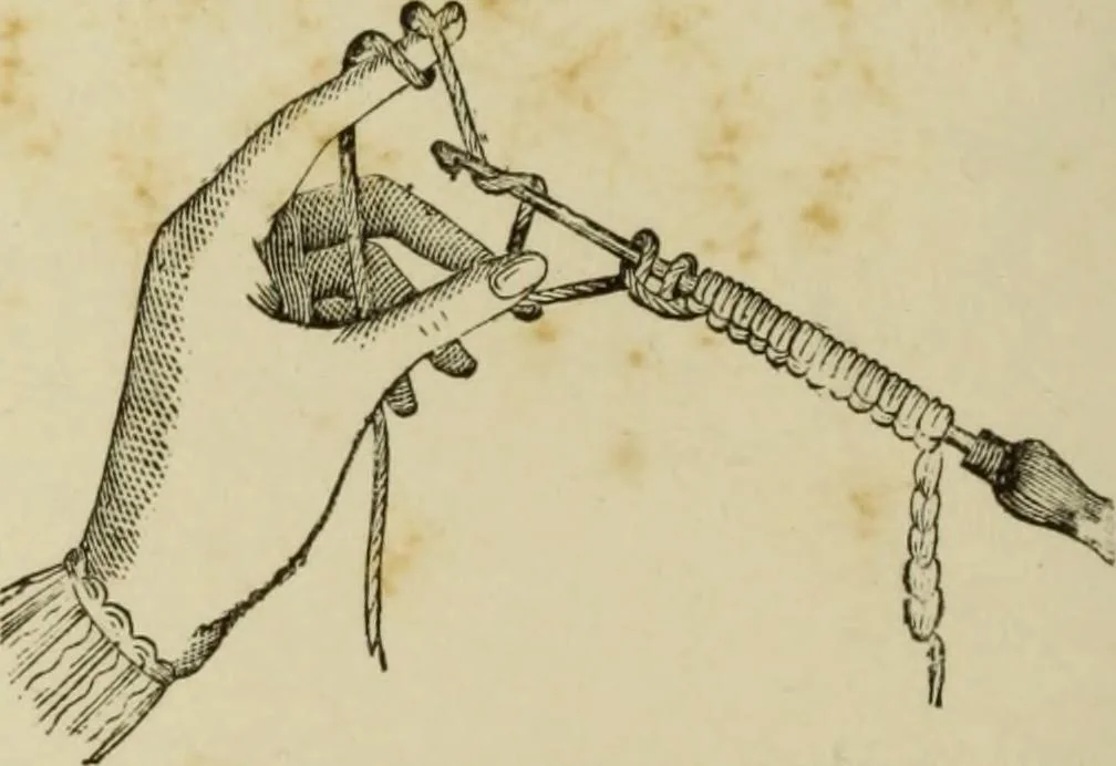 An illustration from The dictionary of needlework : an encyclopaedia of artistic, plain, and fancy needlework dealing fully with the details of all the stitches employed, the method of working, the materials used, the meaning of technical terms, and, where necessary, tracing the origin and history of the various works described, 1882, leaf 32