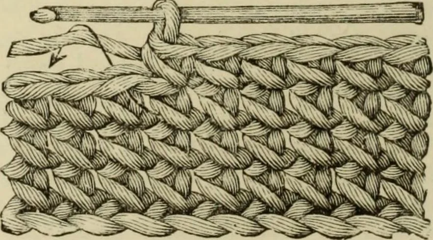 An illustration from The dictionary of needlework : an encyclopaedia of artistic, plain, and fancy needlework dealing fully with the details of all the stitches employed, the method of working, the materials used, the meaning of technical terms, and, where necessary, tracing the origin and history of the various works described, 1882, leaf 38