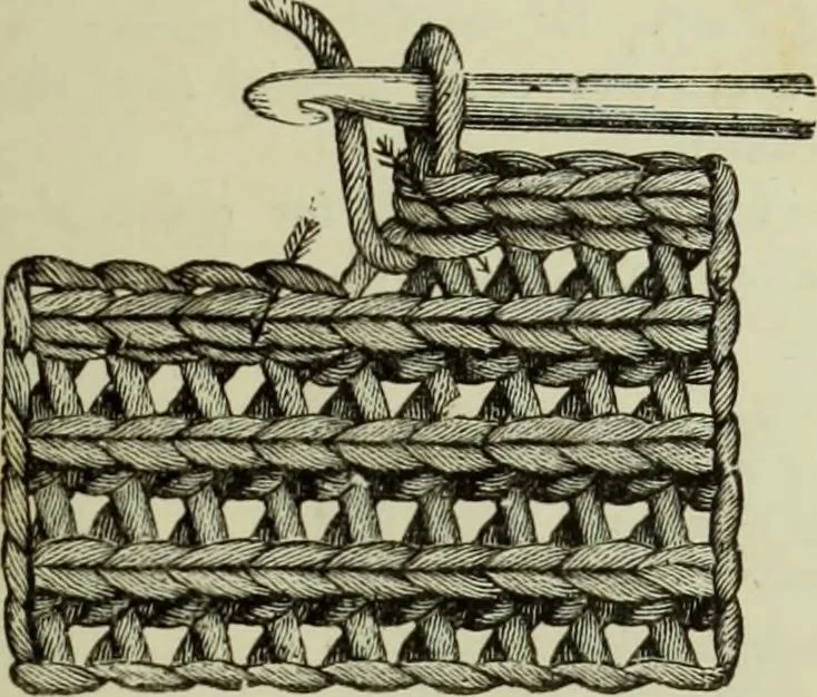 An illustration from The dictionary of needlework : an encyclopaedia of artistic, plain, and fancy needlework dealing fully with the details of all the stitches employed, the method of working, the materials used, the meaning of technical terms, and, where necessary, tracing the origin and history of the various works described, 1882, leaf 39