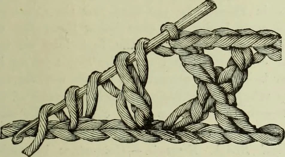 An illustration from The dictionary of needlework : an encyclopaedia of artistic, plain, and fancy needlework dealing fully with the details of all the stitches employed, the method of working, the materials used, the meaning of technical terms, and, where necessary, tracing the origin and history of the various works described, 1882, leaf 45