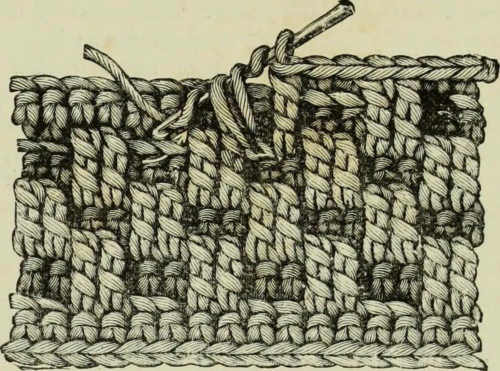 An illustration from The dictionary of needlework : an encyclopaedia of artistic, plain, and fancy needlework dealing fully with the details of all the stitches employed, the method of working, the materials used, the meaning of technical terms, and, where necessary, tracing the origin and history of the various works described, 1882, leaf 45