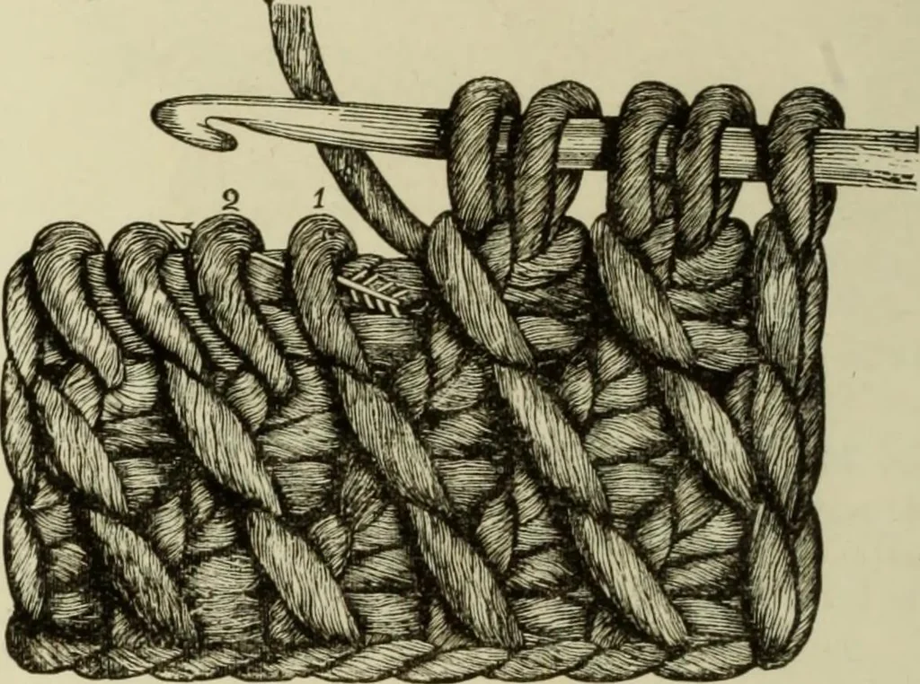 An illustration from The dictionary of needlework : an encyclopaedia of artistic, plain, and fancy needlework dealing fully with the details of all the stitches employed, the method of working, the materials used, the meaning of technical terms, and, where necessary, tracing the origin and history of the various works described, 1882, leaf 46
