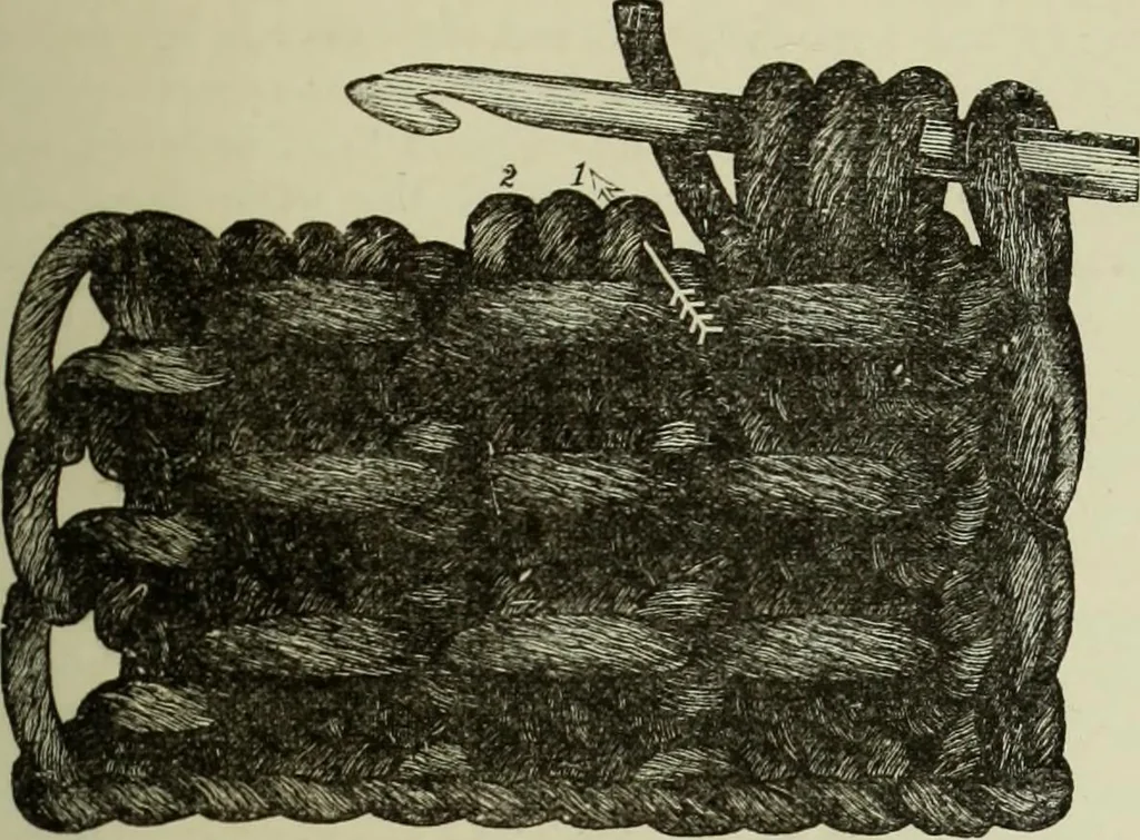An illustration from The dictionary of needlework : an encyclopaedia of artistic, plain, and fancy needlework dealing fully with the details of all the stitches employed, the method of working, the materials used, the meaning of technical terms, and, where necessary, tracing the origin and history of the various works described, 1882, leaf 47