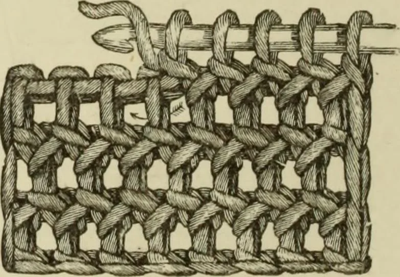 An illustration from The dictionary of needlework : an encyclopaedia of artistic, plain, and fancy needlework dealing fully with the details of all the stitches employed, the method of working, the materials used, the meaning of technical terms, and, where necessary, tracing the origin and history of the various works described, 1882, leaf 48