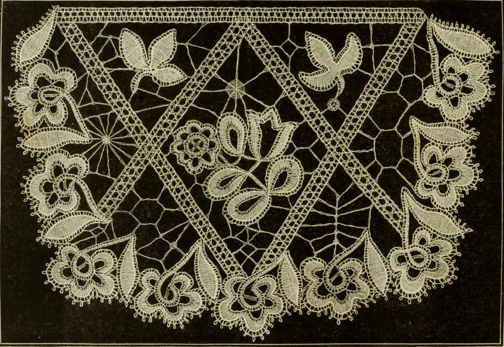 An illustration from The dictionary of needlework : an encyclopaedia of artistic, plain, and fancy needlework dealing fully with the details of all the stitches employed, the method of working, the materials used, the meaning of technical terms, and, where necessary, tracing the origin and history of the various works described, 1882, leaf 58